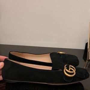 Gucci Double G Suede Ballet Flats